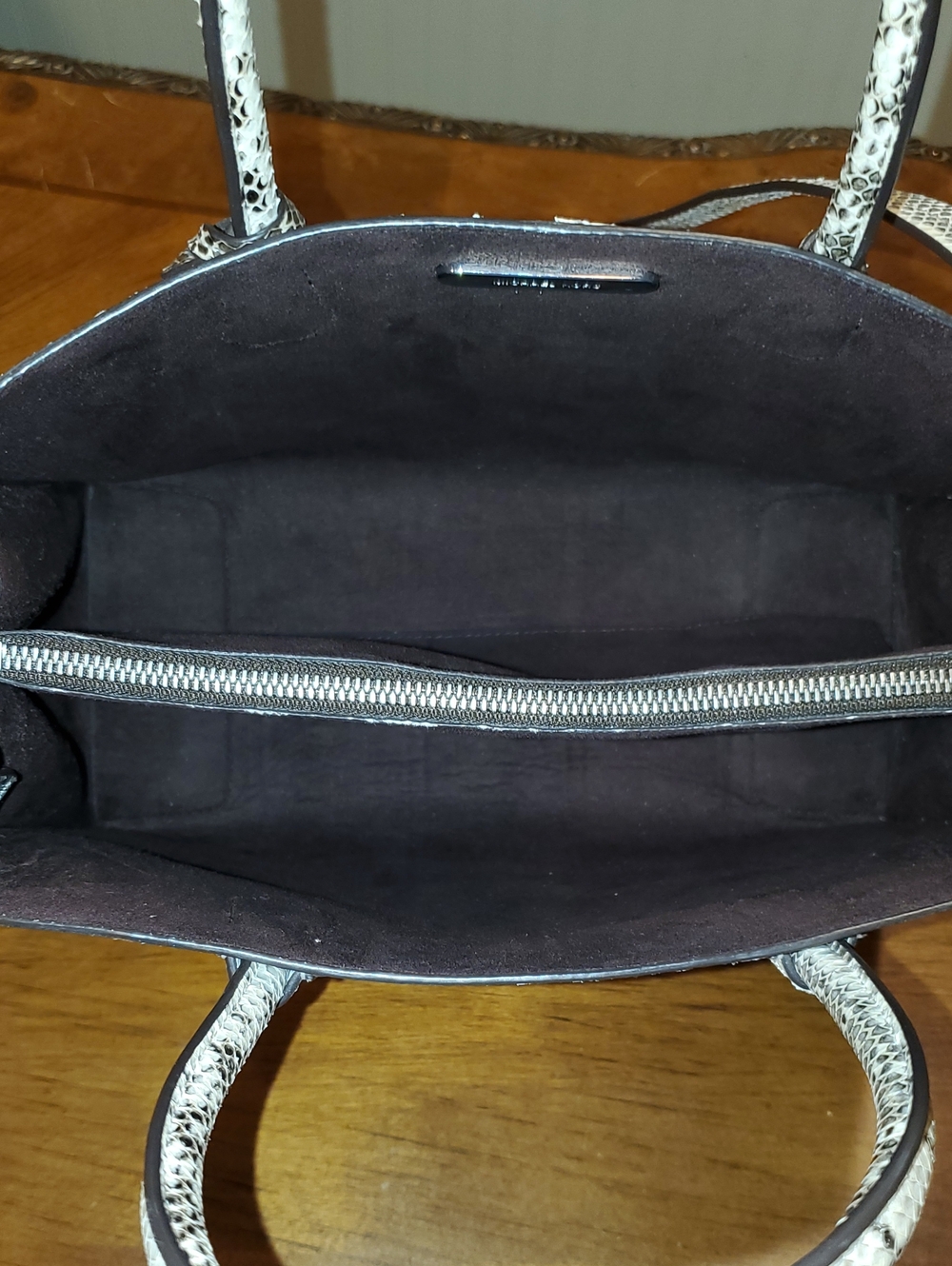 Like NEW Michael Kors Real Snakeskin Mercer Tote - Picture 12 of 16